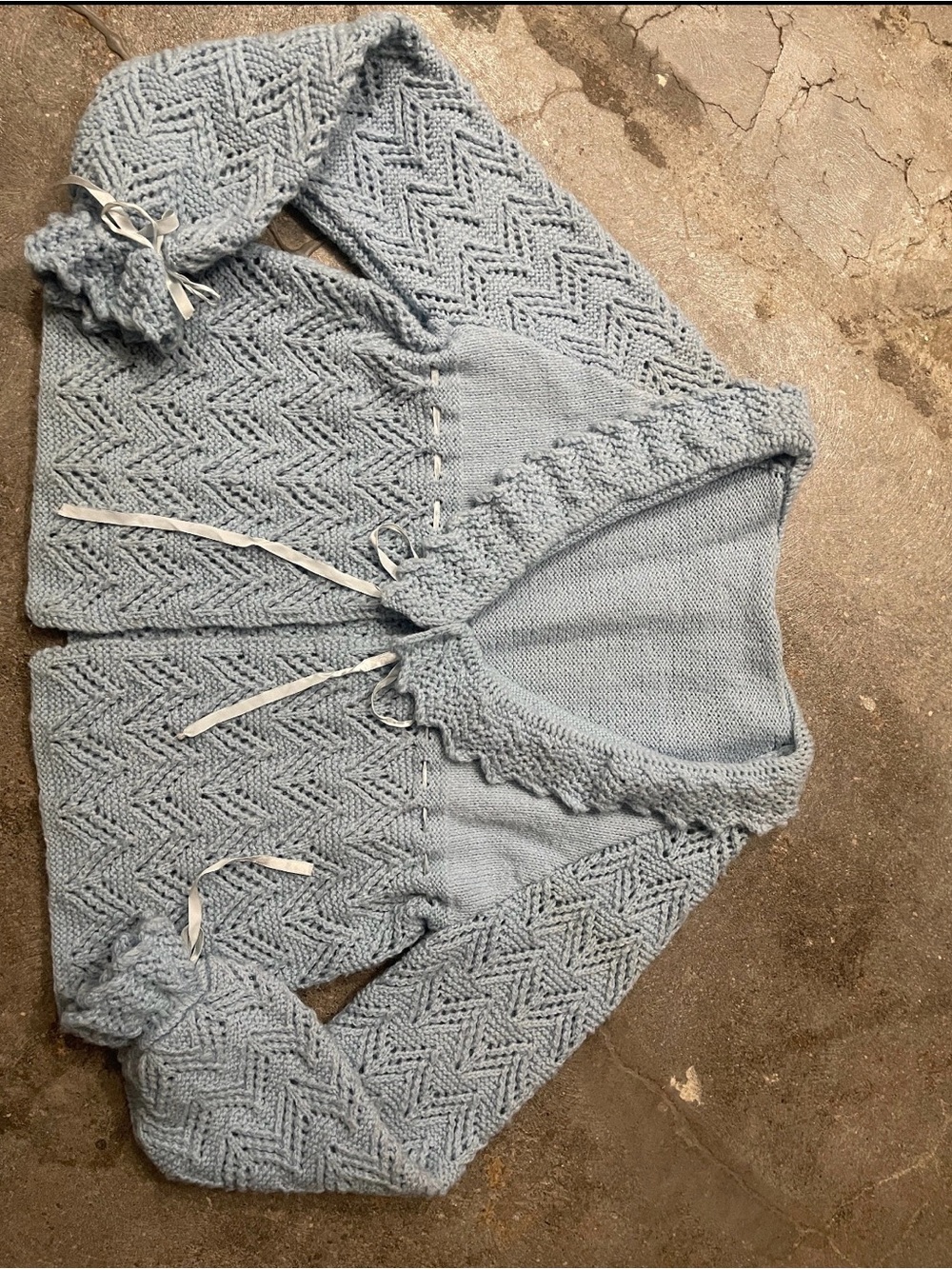 Vintage Light Blue Knit Cardigan
